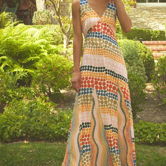 NWT Odell's Parker Dot-Print Maxi Dress S - Picture 4 of 9